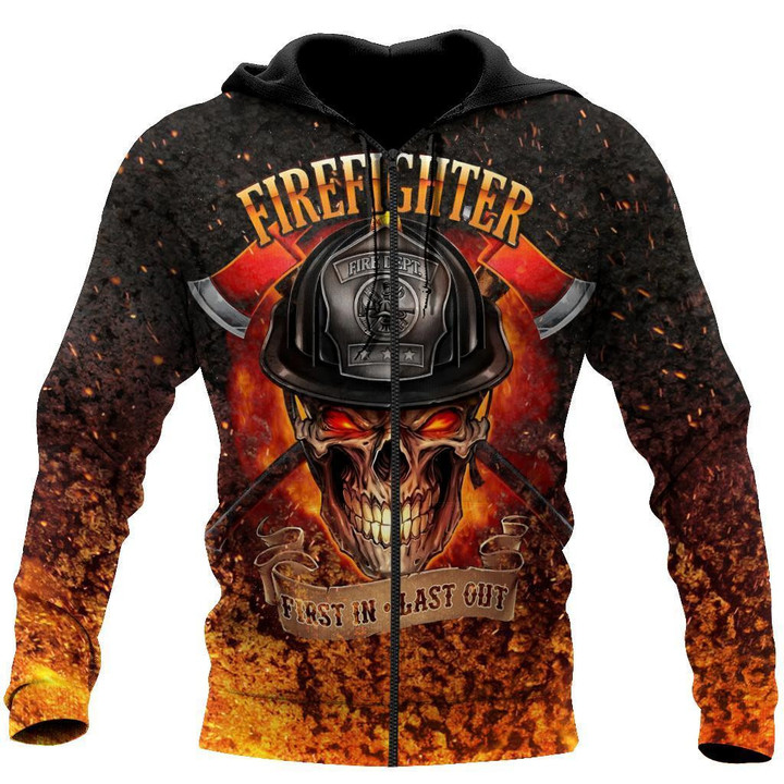 Beebuble Crazy Skull Firefighter Hoodie For Men And Women DQB-TQH