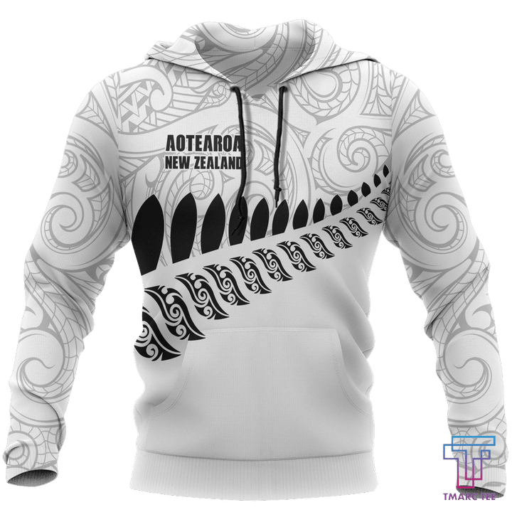 New Zealand Aotearoa Pullover Hoodie White Ver HC1003 - Amaze Style™-Apparel