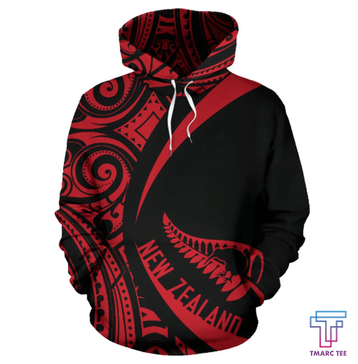 New Zealand Maori Hoodie - Circle Style - Red HC - Amaze Style™-Apparel