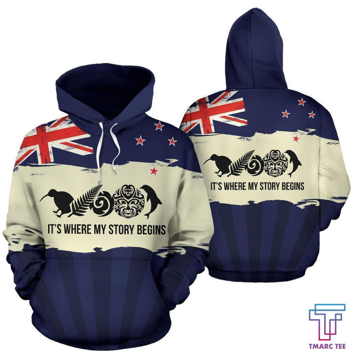 New Zealand Where My Story Begins Hoodie Navy HC1204 - Amaze Style™-Apparel