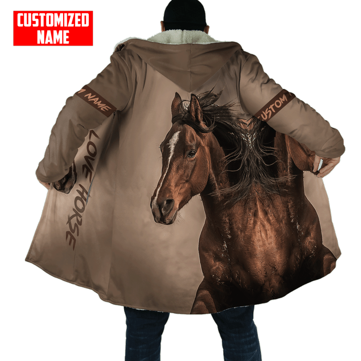 White Marking Horse Custom name Brown shirts Cloak KL18102203