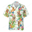 Golden Retriever Dog Tropical Flower Hawaiian Shirt