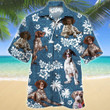 German Shorthaired Pointer Blue Tribal Pattern Hawaiian Shirt