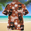 Rottweiler Dog Red Tribal Pattern Hawaiian Shirt