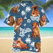Dogue de Bordeaux Dog Blue Tribal Pattern Hawaiian Shirt