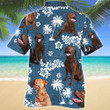 Chesapeake Bay Retriever Dog Blue Tribal Pattern Hawaiian Shirt