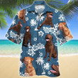 Chesapeake Bay Retriever Dog Blue Tribal Pattern Hawaiian Shirt