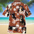 Bernese Mountain Dog Red Tribal Pattern Hawaiian Shirt
