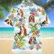 Basset Hound Dog Tropical Flower Hawaiian Shirt