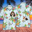 Basset Hound Dog Lovers Striped Hawaiian Shirt