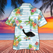 Border Collie Dog Lovers Striped Hawaiian Shirt