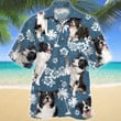 Border Collie Dog Blue Tribal Pattern Hawaiian Shirt