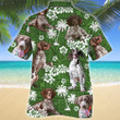 German Shorthaired Pointer Green Tribal Pattern Hawaiian Shirt