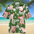 Pig Green Tribal Pattern Hawaiian Shirt