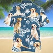 Labrador Retriever Dog Lovers Blue Tribal Pattern Hawaiian Shirt