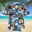 Yorkshire Terrier Dog Lovers Blue Tribal Pattern Hawaiian Shirt