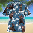 Australian Kelpie Dog Lovers Blue Tribal Pattern Hawaiian Shirt