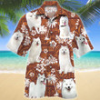 Samoyed Dog Red Tribal Pattern Hawaiian Shirt