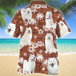 Samoyed Dog Red Tribal Pattern Hawaiian Shirt