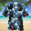 Schipperke Dog Blue Tribal Pattern Hawaiian Shirt