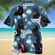 Schipperke Dog Blue Tribal Pattern Hawaiian Shirt