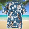 Standard Schnauzer Dog Blue Tribal Pattern Hawaiian Shirt