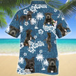 Staffordshire Bull Terrier Dog Blue Tribal Pattern Hawaiian Shirt