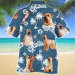 Soft Coated Wheaten Terrier Dog Blue Tribal Pattern Hawaiian Shirt