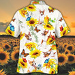 Miniature Bull Terrier Dog Lovers Sun Flower Hawaiian Shirt