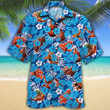 BBQ Lovers Blue Floral Hawaiian Shirt