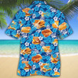 Grilled Cheese Lovers Blue Floral Hawaiian Shirt