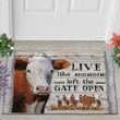 Hereford Cattle Left The Gate Open Doormat