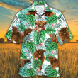 Highland Cattle Lovers Tropical Plant Hawaiian Shirt