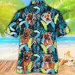 Staffordshire Bull Terrier Dog Lovers Jungle Leaves Hawaiian Shirt