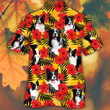 Border Collie Dog Lovers Hibiscus Flower Hawaiian Shirt