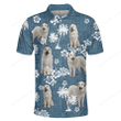 Great Pyrenees Dog Lovers Blue Tribal Pattern Polo Shirt