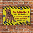 Staffordshire Bull Terrier Dog Lovers Warning Area Metal Sign