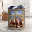 Hereford Cattle Lovers Hello Sweet Cheeks Laundry Basket 13.7" x 19.3"