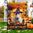 Bull Terrier Dog Lovers Halloween Lick Or Treat Garden And House Flag