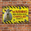 Charolais Cattle Lovers Warning Area Metal Sign