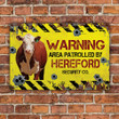 Hereford Cattle Lovers Warning Area Metal Sign