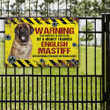 English Mastiff Dog Lovers Warning Protected Metal Sign