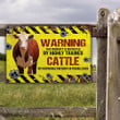 Hereford Cattle Lovers Warning Protected Metal Sign