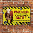 Hereford Cattle Lovers Warning Protected Metal Sign