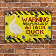 Duck Lovers Warning Area Metal Sign