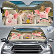 Pig Lovers Country Road Car Auto Sunshade 57" x 27.5"
