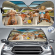 TX Longhorn Cattle Lovers Country Road Car Auto Sunshade 57" x 27.5"