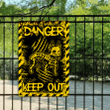 French Bulldog Skeleton Danger Keep Out Metal Sign