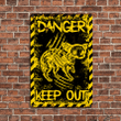 Chihuahua Dog Skeleton Danger Keep Out Metal Sign