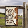 Hereford Cattle Lovers Don't Feed Metal Sign